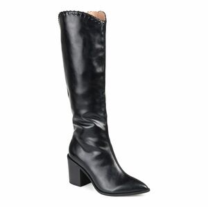 Journee Womens Daria Stacked Heel Knee High Western Boots Wide Calf